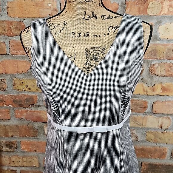 Tyler Boe Black & White Gingham A Line dress size 6 - Picture 2 of 11
